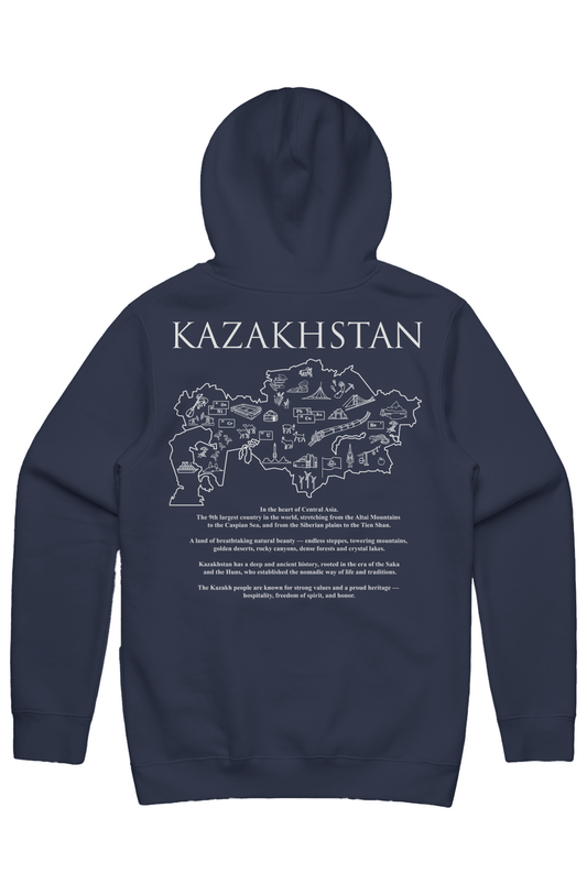 KAZAKHSTAN Map Stencil Hoodie