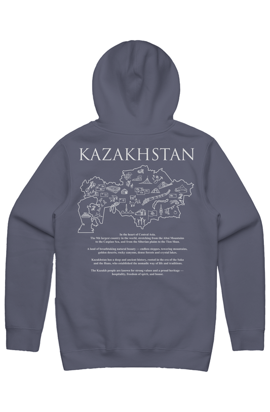 KAZAKHSTAN Map Stencil Hoodie