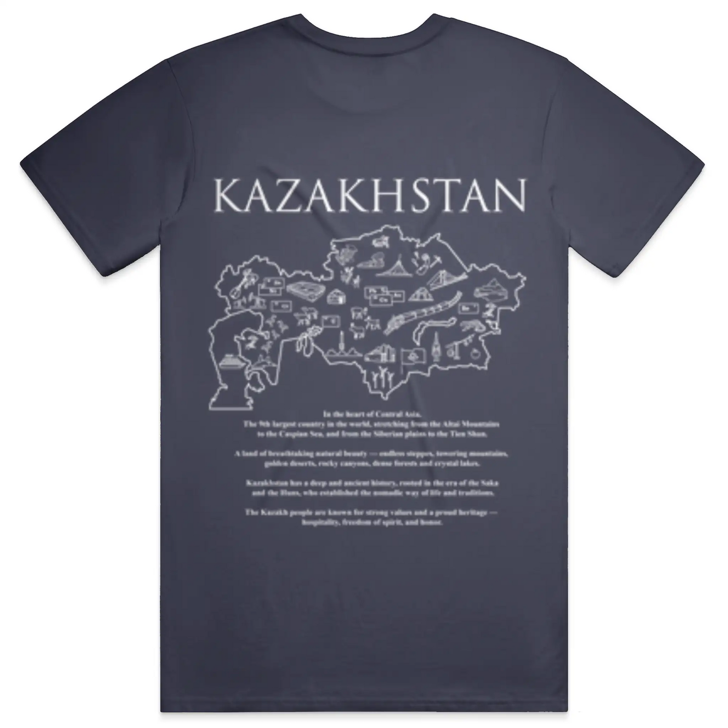 KAZAKHSTAN Map Oversized Tee
