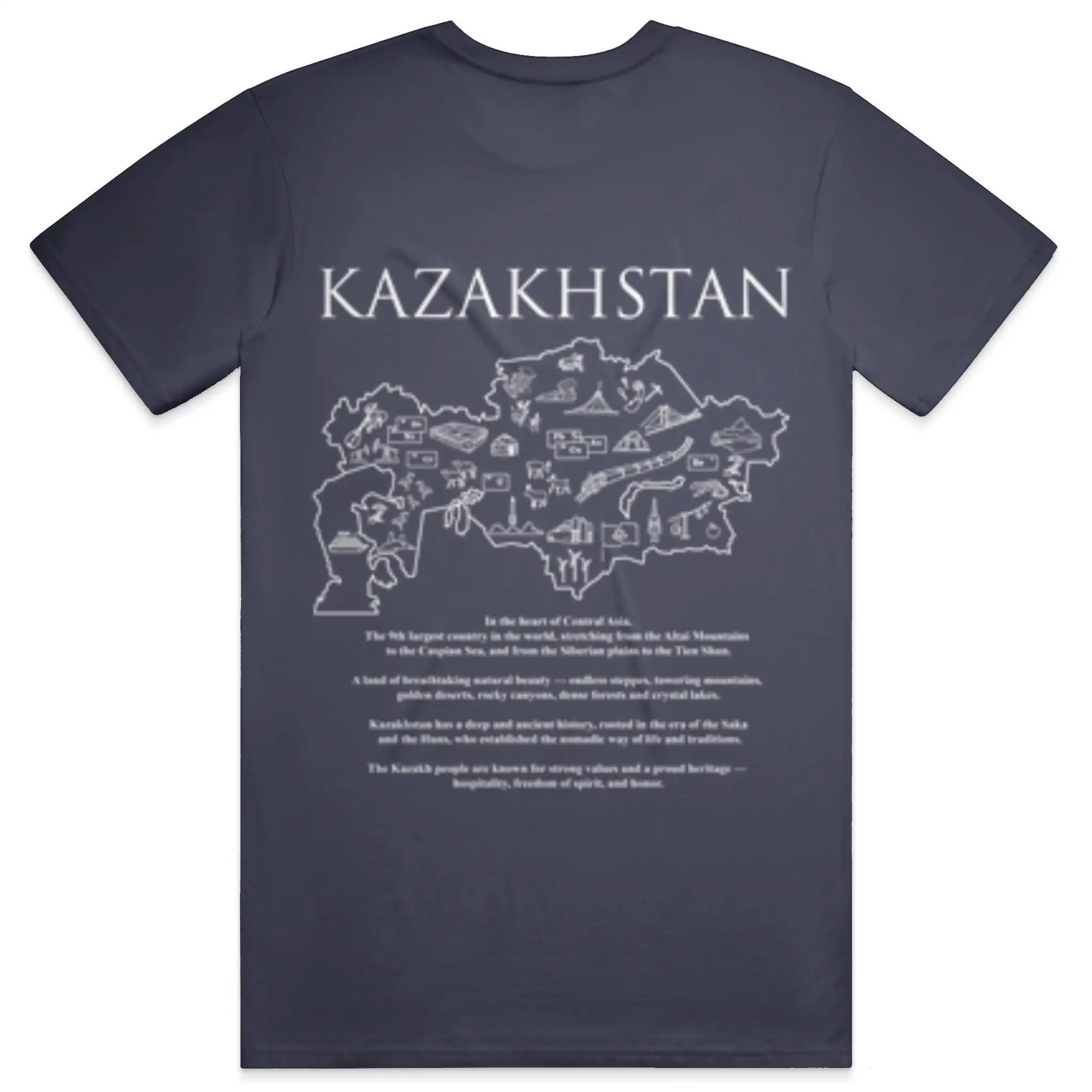 KAZAKHSTAN Map Oversized Tee