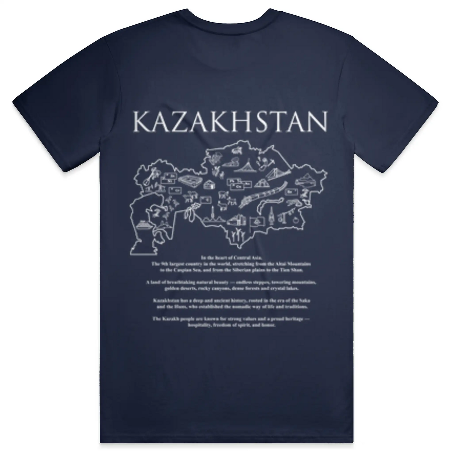 KAZAKHSTAN Map Oversized Tee