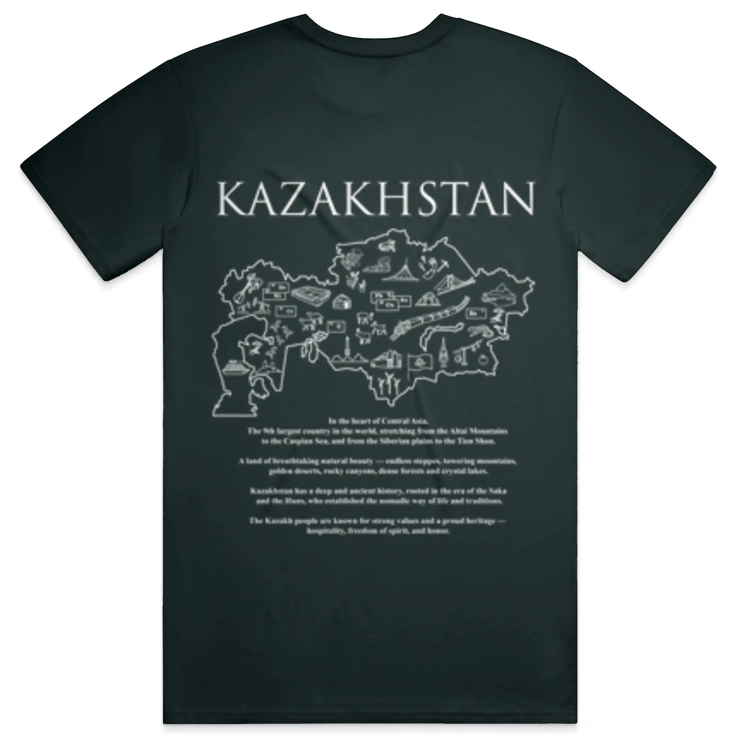 KAZAKHSTAN Map Oversized Tee
