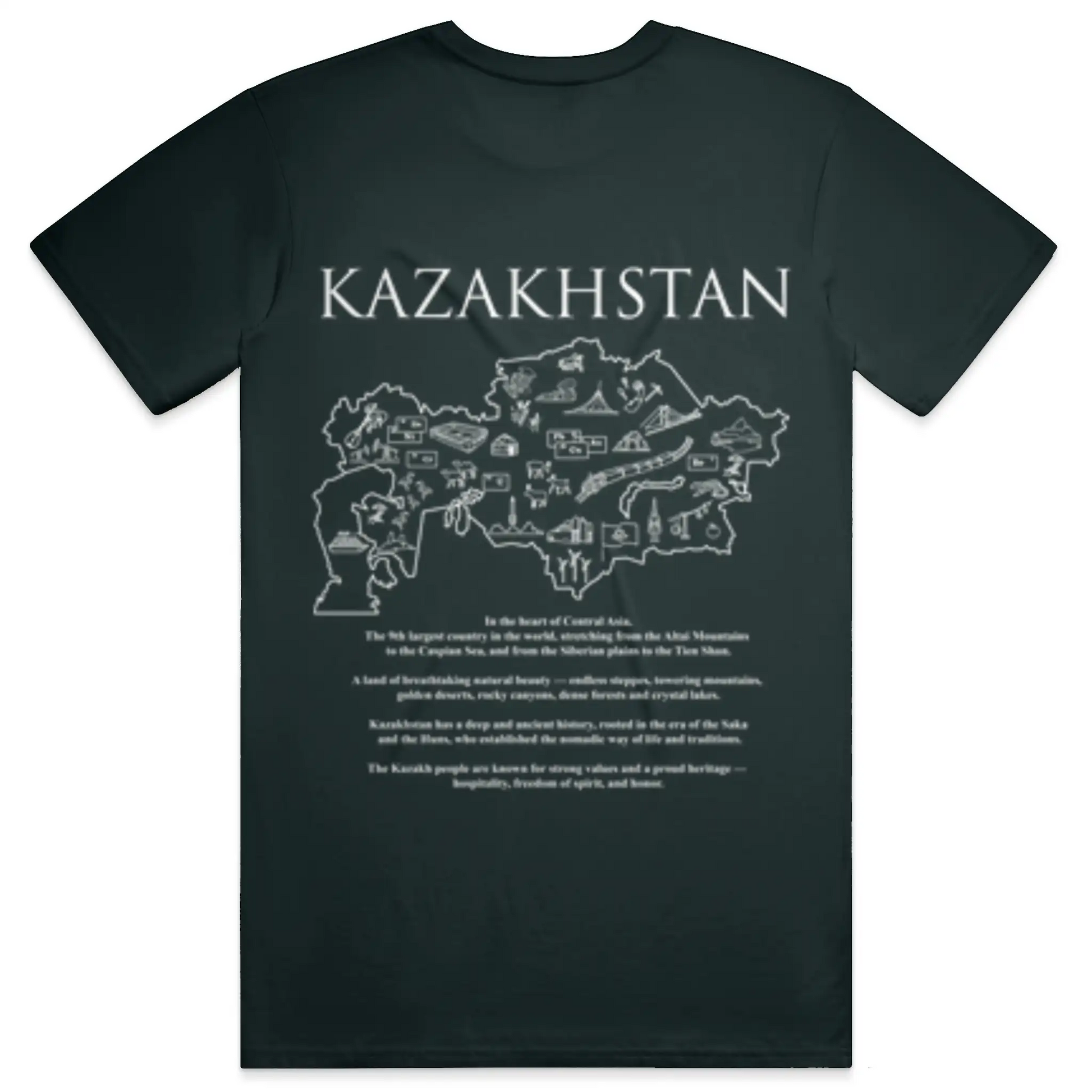 KAZAKHSTAN Map Oversized Tee