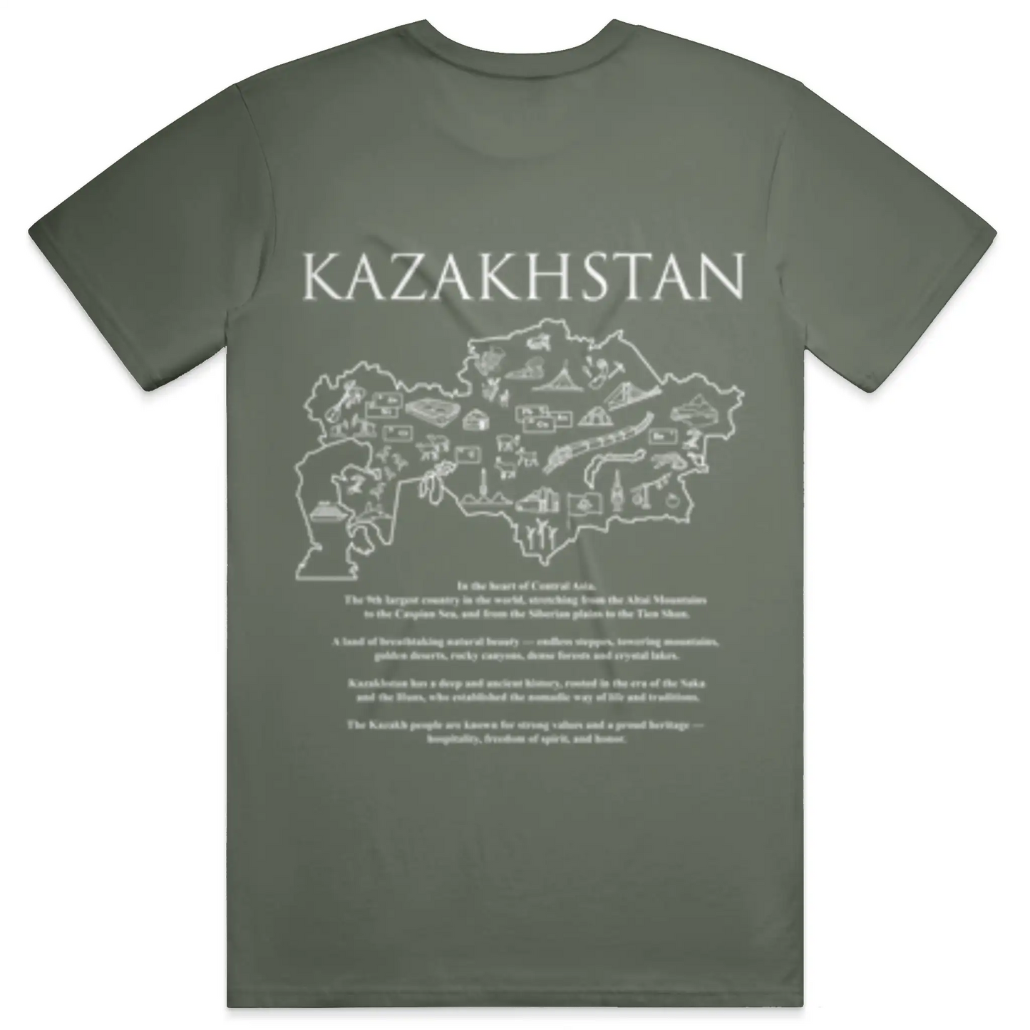 KAZAKHSTAN Map Oversized Tee