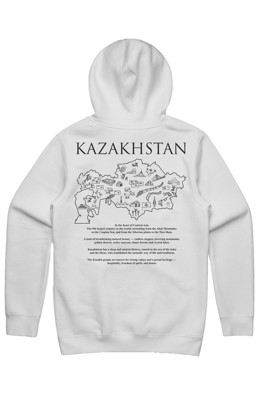 KAZAKHSTAN Map Stencil Hoodie