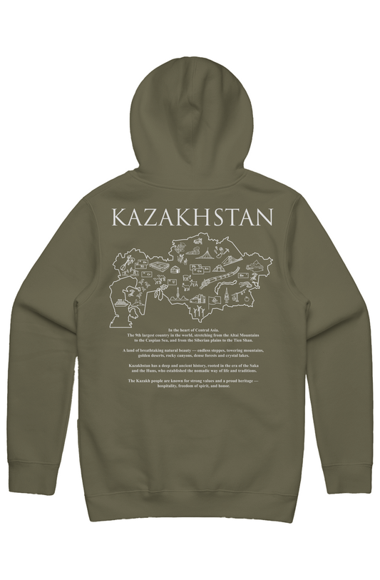 KAZAKHSTAN Map Stencil Hoodie